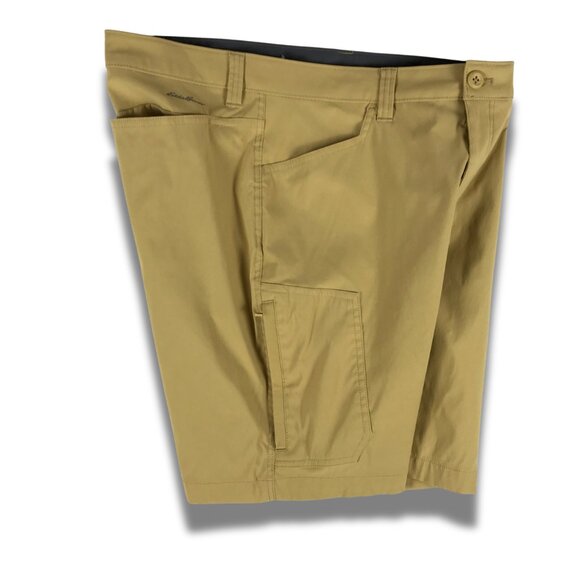 Men's Size 34 EDDIE BAUER 9" Golden Beige TECH Shorts - Picture 3 of 9